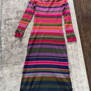 Sundance Multicolor Knit Top with Pink and Green Accents